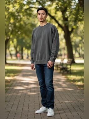 Talentless Men’s Medium Heavyweight Crewneck - Charcoal Grey - 100% Cotton